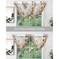 thumbnail image 5 of Waterfall Valances for Windows, Yellow Red Blue Spring Floral Kitchen Sheer Valance Curtains, Summer Botanical Flowers Rod Pocket Elegant Swag Valances for Living Room Bedroom, 47.2"x38.5", 3 Panel, 5 of 8