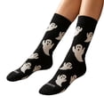 thumbnail image 5 of Huowey Halloween Socks For Men Women Crew Socks Ghost Pattern Halloween Gift Fall Winter Cozy Festival Party Socks,Black, 5 of 5