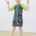 thumbnail image 2 of JUMEYU Kids Swimsuits Girls Summer Cute Crisscross Small Watermelon Printing Floral Print Conjoined Swimsuit Size 7-8 (Green,7-8 Years), 2 of 5