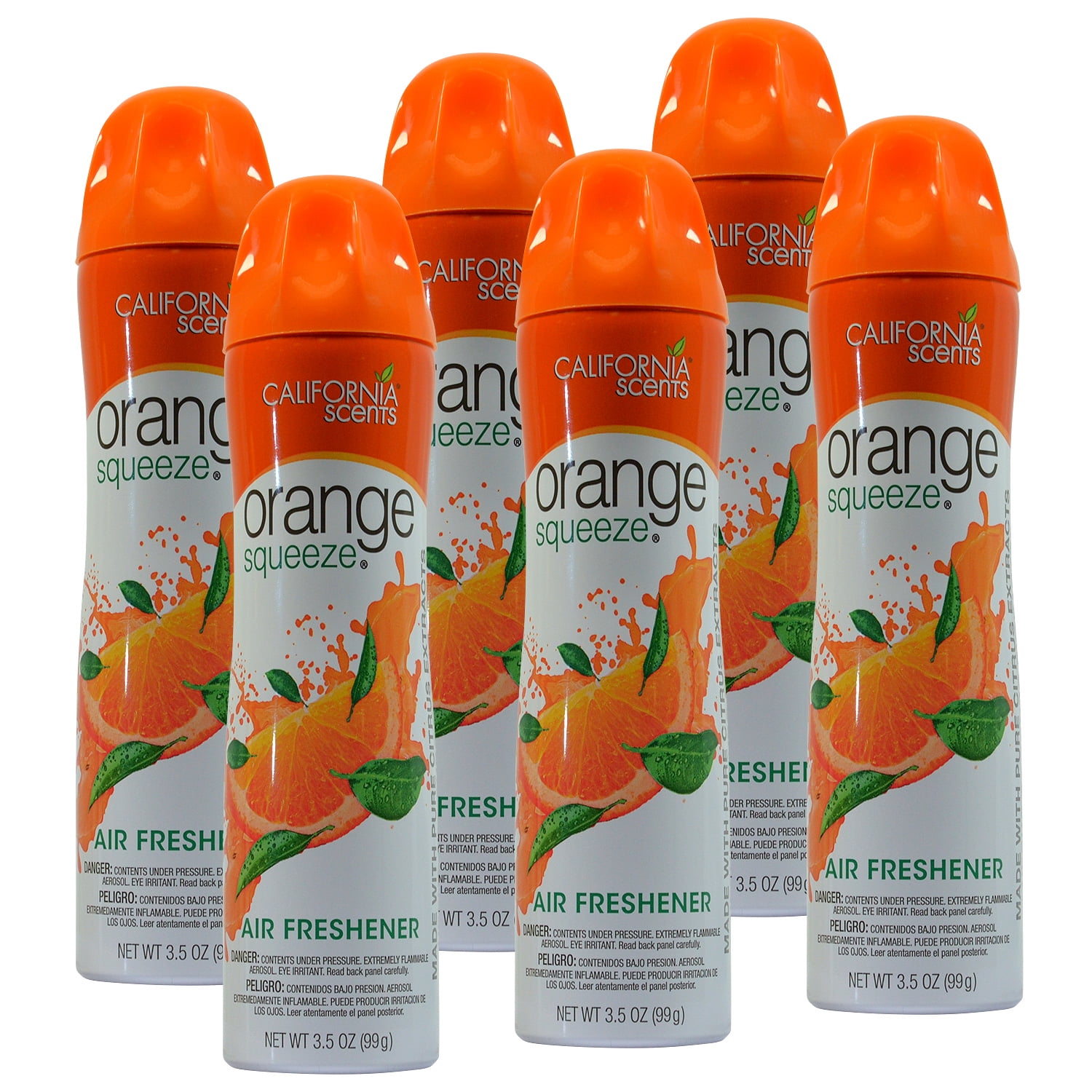 California Scents Orange Squeeze 3.5 Oz Air Freshener Spray (6Pack