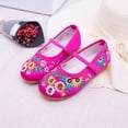 thumbnail image 1 of Zapatos de tela de fondo de baile para niñas, suela de cuero suave para niños, zapatos de baile étnicos bordados de estilo tradicional chino, 1 of 5