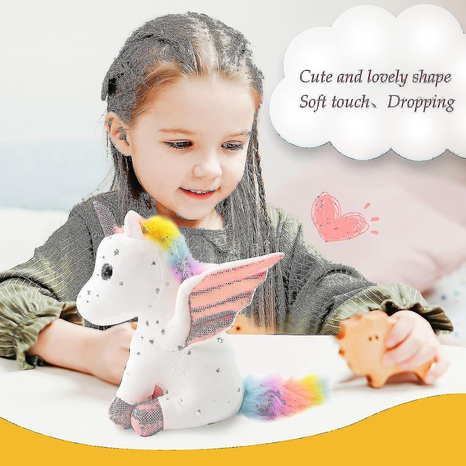 Kuyou Unicorn Stuffed Animals Cute Unicorn Plush Toys For Baby Toddler Girls Kids Pink 28cm
