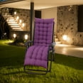 thumbnail image 5 of TOPCHANCES Lounge Chaise Chair Cushion, Tufted Soft Comfort Deck Chaise High Back Cushion, Outdoor Indoor Rocking Chair Padded with Ties for Patio Furniture, Rose Purple, 43''x16'', 5 of 8