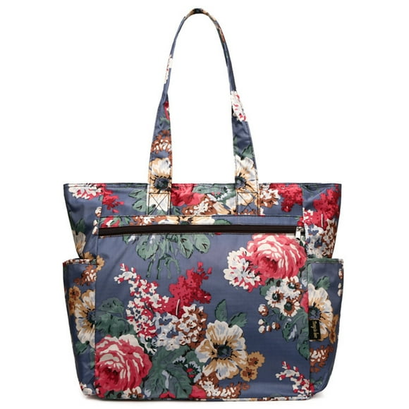 UKAP Ladies Handbag Large Capacity Tote Bag Multi Pockets Beach Bags Oxford Sports Purse Blue Gray