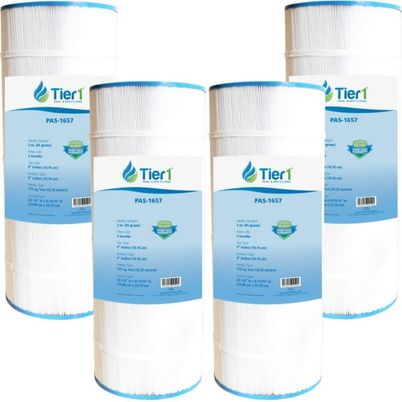 Tier1 Pool & Spa Filter Cartridge 4-pk | Replacement for Hayward CCX1750-RE, X-Stream, Clearwater II, Pro Clean, Pleatco PXST175 and More | 175 sq ft Pleated Fabric Filter Media