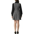 thumbnail image 3 of INSPIRE CHIC Women's Dress Tweed Plaid Sleeveless A-Line Pinafore Overall Dress L Black, 3 of 6