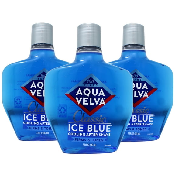 Aqua Velva Cooling After Shave, Firms & Tones, Classic Ice Blue, 7 FL OZ - 3 Pack