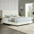 thumbnail image 6 of Bridgevine Home King Size White Polyester Upholstered Platform Bed with Veneer Headboard, 6 of 19