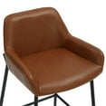 thumbnail image 7 of Pemberly Row Faux Leather Metal 26 Inches Counter Stool PU Set of 2 Saddle Black, 7 of 7