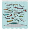 thumbnail image 3 of Ambesonne Aviation Shower Curtain, Airplanes Helicopters, 69"Wx75"L, Multicolor, 3 of 3