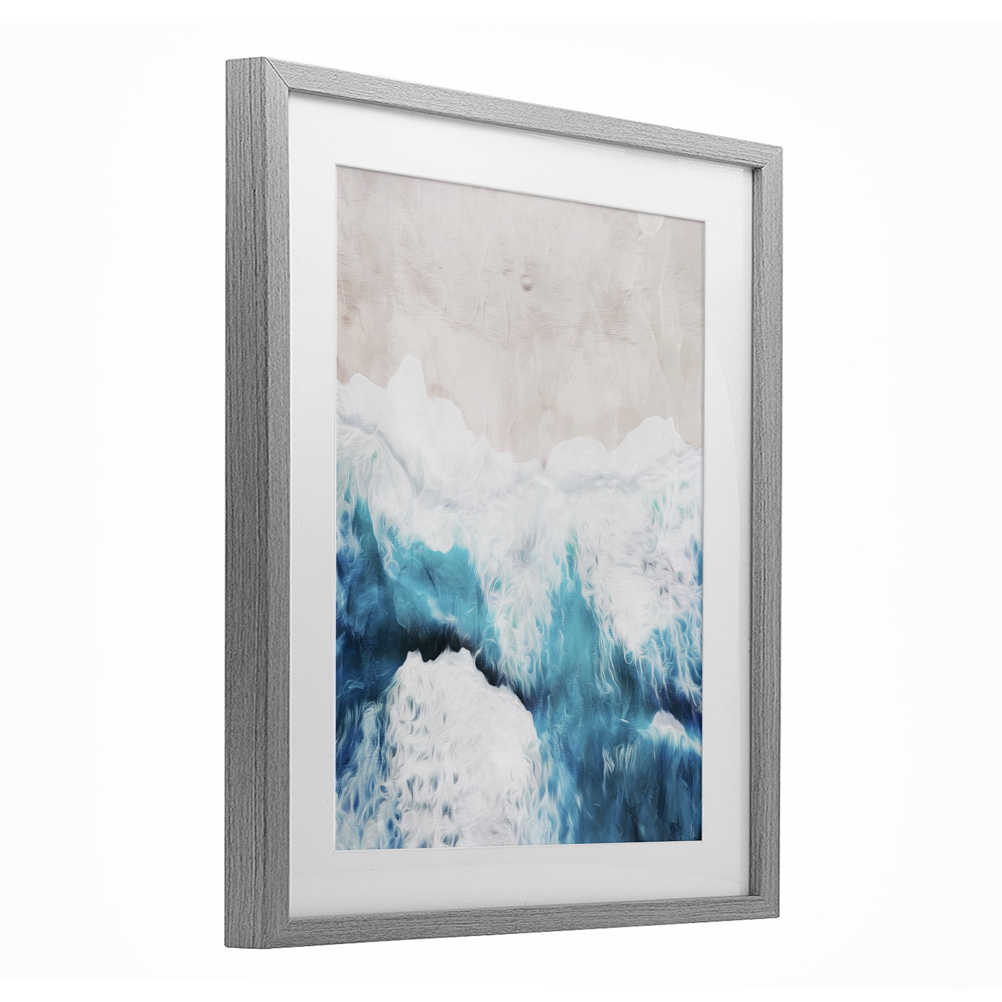 Stupell Industries On The Beach Aerial Gray Framed Print Under Glass, design by Milli Villa