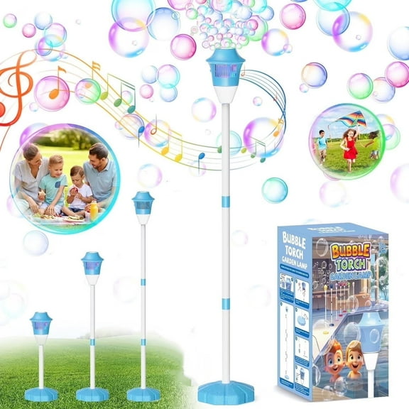 SINGOMON Bubble Machine with LED Lights, Rechargeable, Height Adjustable, Suitable for Weddings and Birthday Parties, Blue