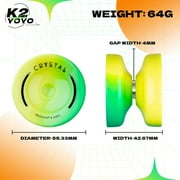 Magicyoyo Professional Yoyo K2 Responsive Yo-Yo for Kids, Solid Plastic Yo Yo ( Yellow Green Gradient)