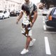 thumbnail image 3 of Nueva camiseta de manga corta + pantalón corto con estampado 3D de grafiti de animales para hombre de verano, traje deportivo informal, 3 of 5