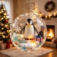 thumbnail image 4 of Glowing Christmas Story Ornament, Light-Up Mini Holiday Scene in Clear Acrylic Ball, Penguin Design for Christmas Tree Hanging Holiday Decor, 3.15 Inch, 4 of 6