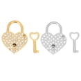thumbnail image 1 of 2 Ensembles de Cadenas en Forme de Cœur en Strass avec Clés, 1 of 7