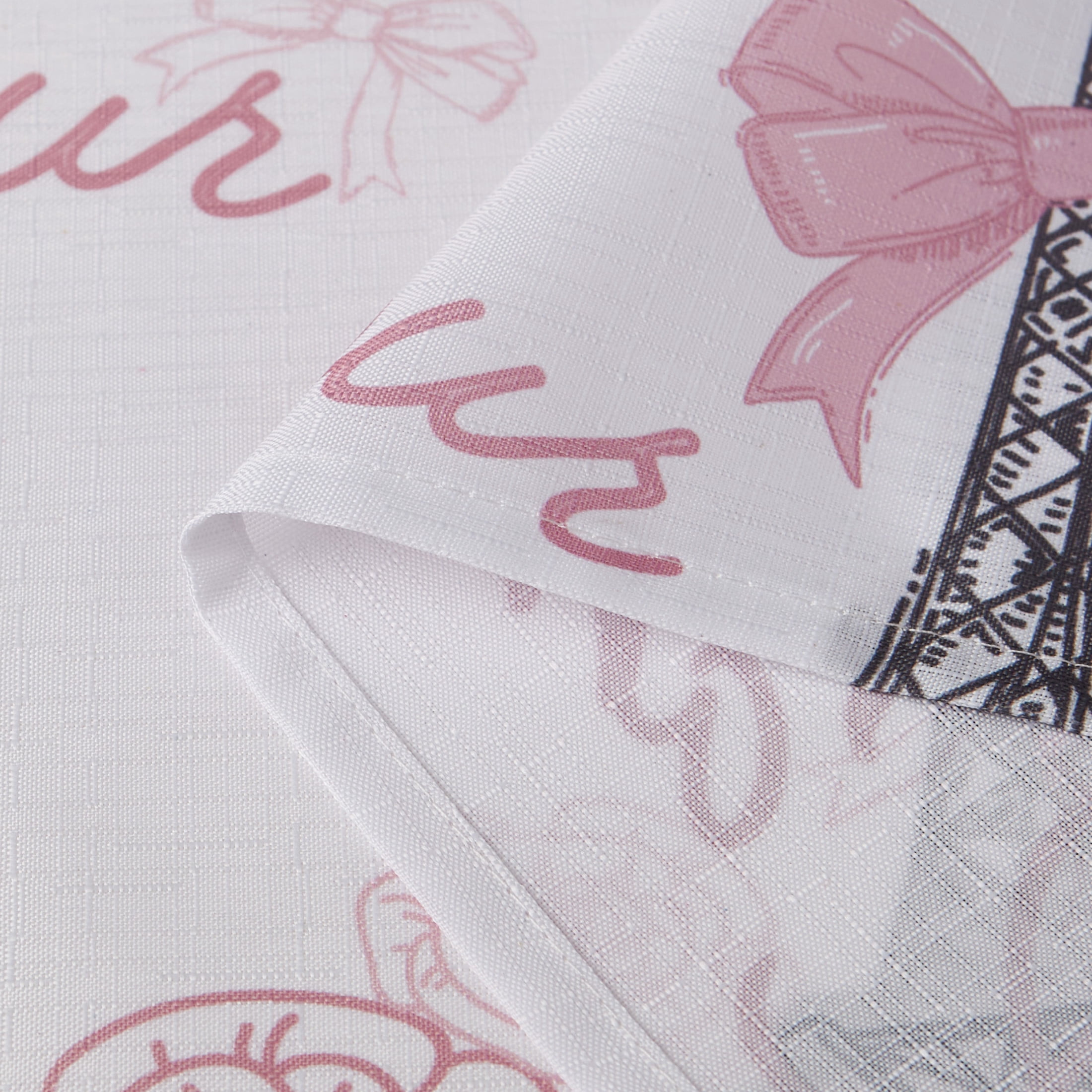 CHI Eiffel Tower Roses and Bows Shower Curtain and Hooks Modern Washable 70" W x 72" L 13-Piece Set