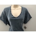 thumbnail image 3 of NWT! Falls Creek Women's Navy Blue Short Sleeve Washed Tee Top Shirt Size 1X, 3 of 11
