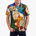 thumbnail image 1 of Fotbe Stained Glass Cat Art Camiseta Polo de Golf para Hombre con Estampado – Camisa Deportiva Transpirable con Cuello Abotonado-3X-Large, 1 of 6