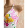 thumbnail image 6 of Multicolor Boho Tropical Floral Halter Cami Mini Dress With Ruffle Asymmetrical Hem Sleeveless Summer Sundress, 6 of 6