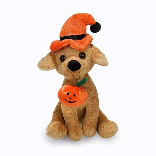 stuffed pumpkin dog toy