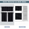 thumbnail image 3 of OVZME Black 24 Inch Length Short Blackout Tier Curtains, Rod Pocket Half Window Panels for Kitchen Bathroom Basement Cabinet Camper RV, 2 PCS, Each 30" Wx24" L, Black, 3 of 7