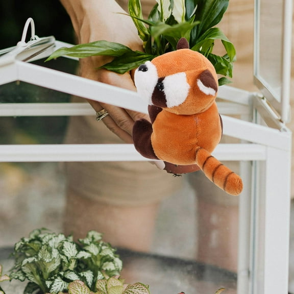 HONMEET 1Pcs Small Red Panda Shape Plush Red Panda Clip Light Brown 4.7x3.9x2.8in Home Accessories