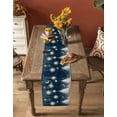 thumbnail image 5 of Blue Christmas Burlap-Cotton Table Runner 120 Inches Long,Xmas Tree Snowflake Yellow Farmhouse Table Runners,Outdoor Dining Tablecloths Decor for Baby Shower Party Wedding 13x120, 5 of 9