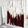 thumbnail image 2 of Extra Long Abstract Shower Curtain 72 x 84, Burgundy 84 inch Brush Strokes Oil Painting Shower Curtain, XL Graffiti Ombre Fabric Shower Curtains for Modern Bathroom Decor, 2 of 6