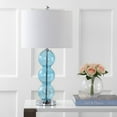 Bella 27" Glass TripleSphere LED Table Lamp, Sky Blue/Chrome (Set of 2