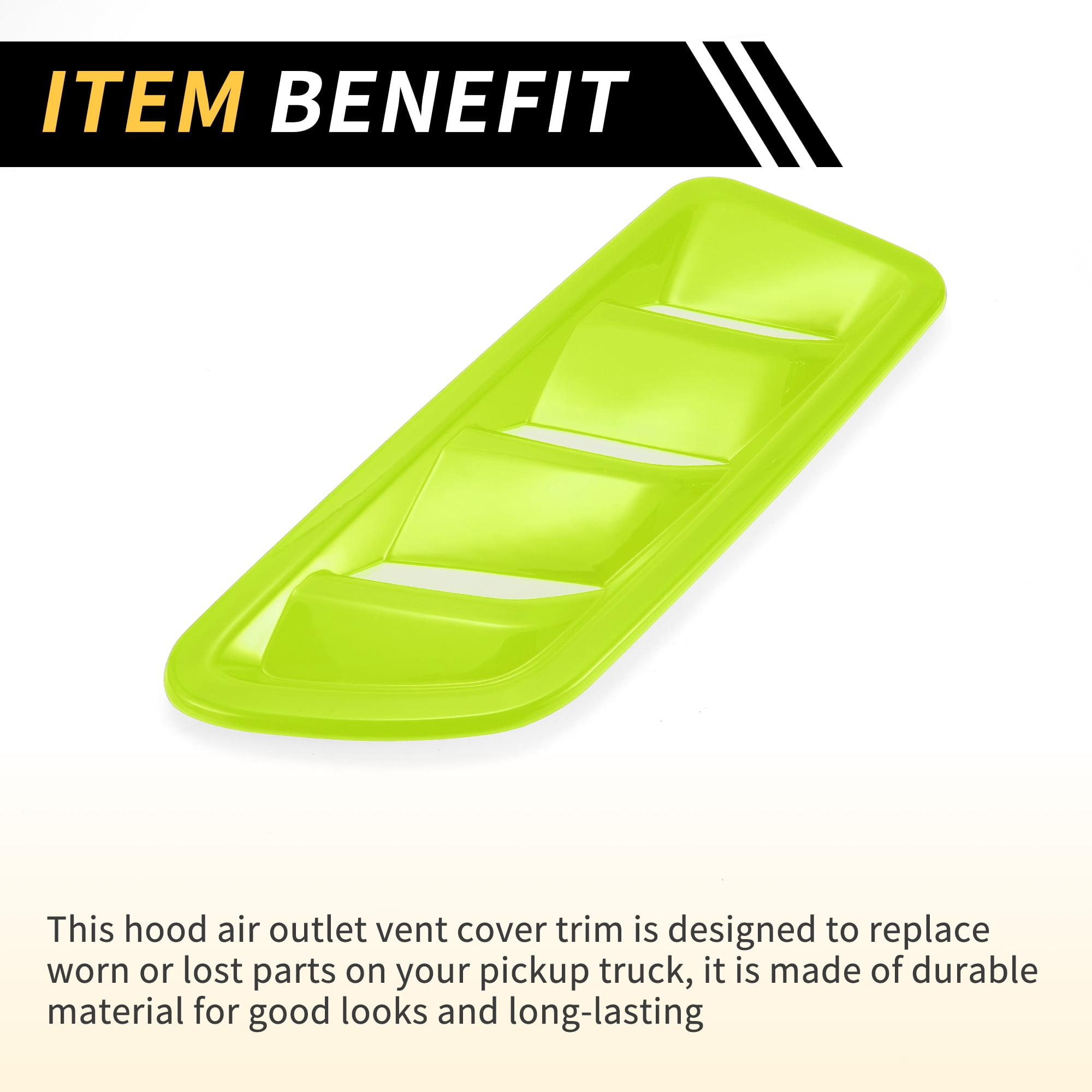 Unique Bargains 1 Pair Car Front Hood Air Outlet Vent Cover Trim for Jeep Wrangler JL JLU Gladiator 2018-2024 Hood Engine Bonnet Air Vent Outlet Cover Bezels ABS Green