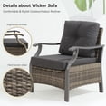 thumbnail image 3 of Outdoor Patio Furniture Set, 6 Pieces Outdoor Conversation Sets with Coffee Table & Side Table, Wicker Rattan Outdoor Sectional Sofa Set for Backyard, Deck, Porch, Poolside, Gray, 3 of 6