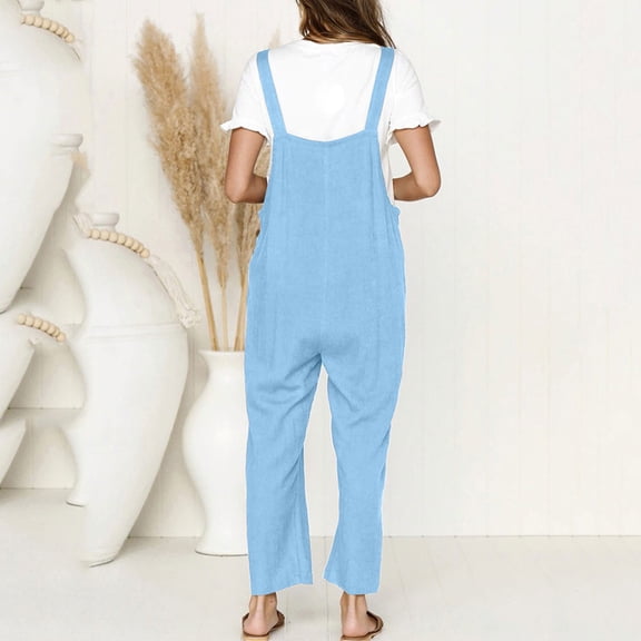 Vedolay Women Jumpsuits Women Texture Bodysuit Sleevesless Sport One-Piece Backless Bodycon Rompers Jumpsuit,Blue XL