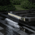 thumbnail image 1 of Stainless Steel Pool Fountain – 24" LED Waterfall Spillway – Rectangular Remote-Controlled – Outdoor Garden & Indoor Pools – Above Ground Use, 1 of 7