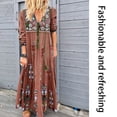 thumbnail image 5 of Vestido largo con estampado floral bohemio Cuello en V Cordón con cordones Ropa de manga larga Speravity AP000133-29B, 5 of 5