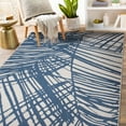 thumbnail image 6 of World Rug Gallery Contemporary Nature Inspired Tropical Leaves Reversible Indoor/Outdoor Area Rug - Blue 5'x7', 6 of 7