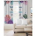 thumbnail image 4 of Summer Ocean Blackout Curtains for Bedroom Living Room, Welcome to Life Color Coral Shell Coastal 96 In Long Thermal Insulated Room Darkening Drapes Grommet Window Treatments, 52 x 96 In, 4 of 9