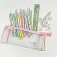 thumbnail image 4 of Trousse à Stylos Transparente Multi-Usage Forme Rectangulaire Fermeture Éclair Colorée Trousse de Papeterie Accessoire Étudiant, 4 of 7
