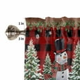 thumbnail image 5 of Christmas Trees Curtain Valances Set Vintage Green Tree Red Bow Retro Letter Kitchen Curtains 24&nbsp;inch Length Rod Pocket Valance and Tiers 3 Piece Set Small Bedroom Bathroom Laundry Decor, 5 of 7