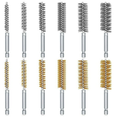 

12 Pieces Wire Bore Brush Set Cleaning Brushes for Power Drill Impact Driver