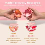 Bodyotics Reusable Menstrual Disc 2-Pack (Small & Large, Red & Orange) - Wear Up to 12 Hours, IUD-Compatible Alternative to Cups, Tampons & Pads