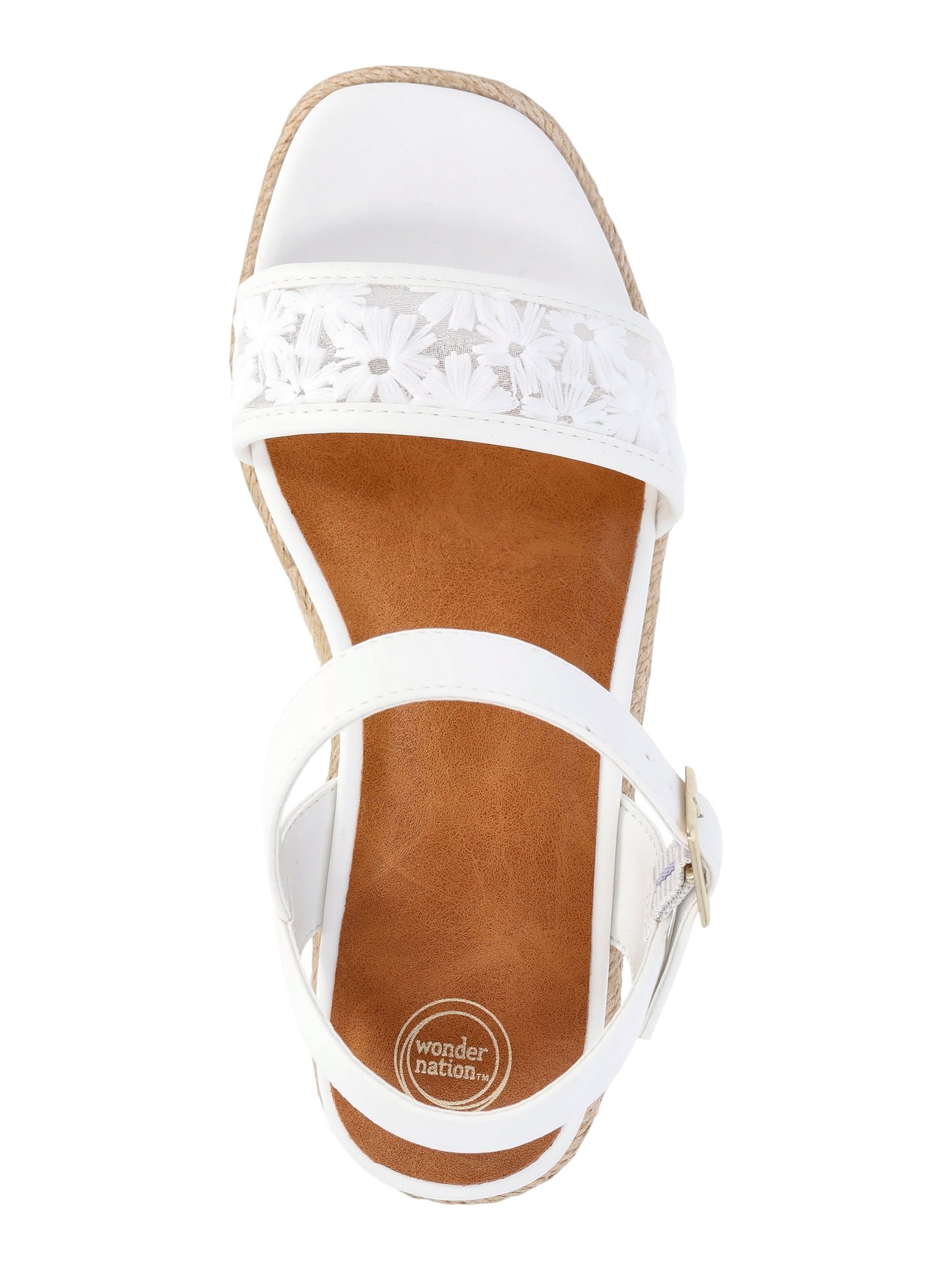 Wonder Nation Girls Buckle Texture Wedges