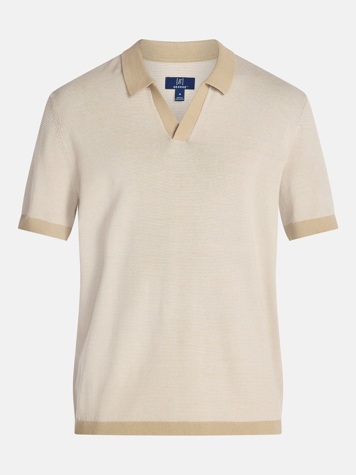 George Men's Knit Johnny Collar Polo Shirt, Sizes S-5XL