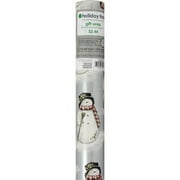 Holiday Time Single Roll Gift Wrap, Silver Snowman, 90 sq ft