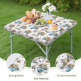 thumbnail image 4 of White Highland Cow Blue Truck Pattern Square Fitted Tablecloth with Elastic Edge,Square Table Cover,Washable Elastic Table Cover for Home Kitchen Party Decor 34"x34", 4 of 6