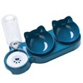 thumbnail image 1 of Juego de cuencos 3 en 1 para gatos, comederos para mascotas, comederos húmedos y secos, cuencos dobles para gatos Azul oscuro, 1 of 7