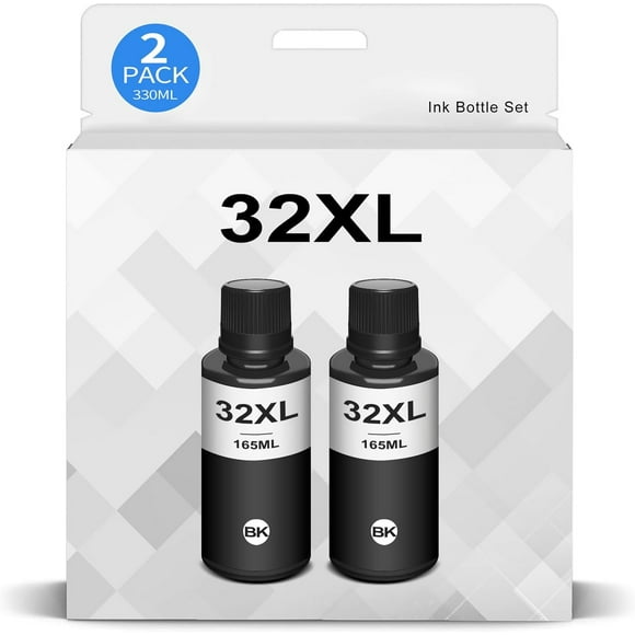 UTAH-Compatible with HP 32 32XL Ink for HP Smart Tank 7602 7301 6001 5103 5101 5000 5102 757 7601 7601 755 6002 7302 7001 Smart Tank Plus 551 651 455 457 450 Ink Printer(2 Bottle of 165ml Black)