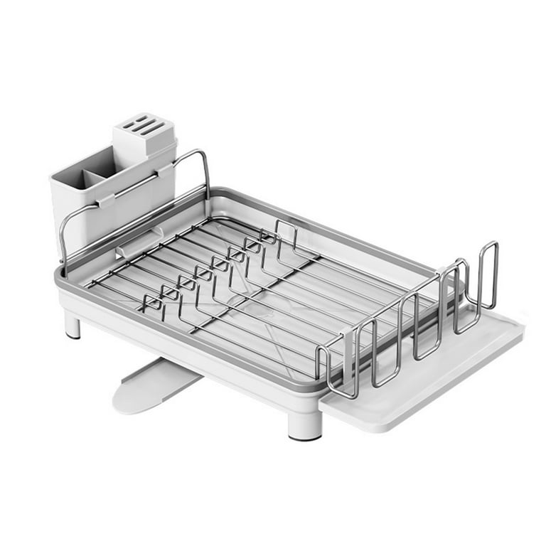 Waroomhouse Kitchen Storage Rack Save Space Long Time Use Not Easy to Be  Damaged Large-capacity Rust-proof Keep Dishes Dry/Clean Non-slip Kitchen  Dish Drying Rack Holder with Tray for Kitchen 