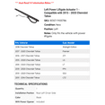 thumbnail image 2 of Left Power Liftgate Actuator 1 - Compatible with 2015 - 2020 Chevrolet Tahoe - Autopart Premium, 2 of 2