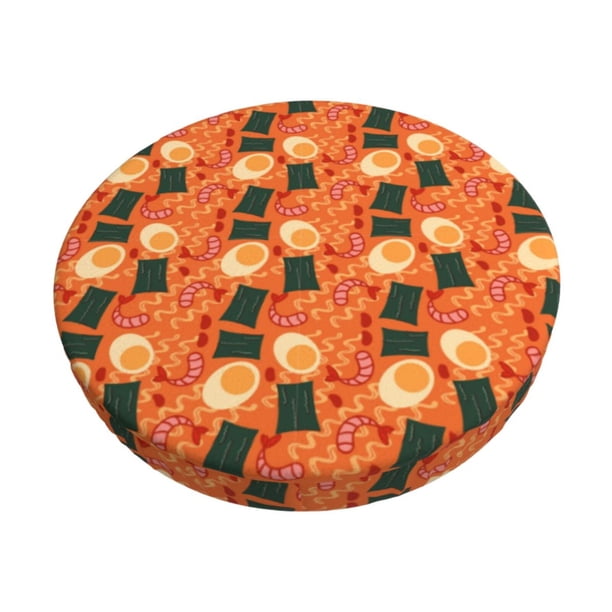 Balery Ramen Noodle Soup Fundas de asiento para taburete de bar redondo de tela de terciopelo ajustables que protegen de arañazos y manchas para sillas de 14 a 17 pulgadas.-13 inch
